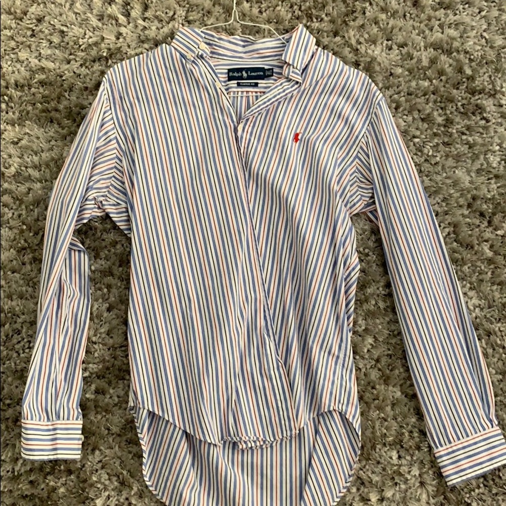 Ralph Lauren Oxford Blue/Red Stripe (15.5 34/35)